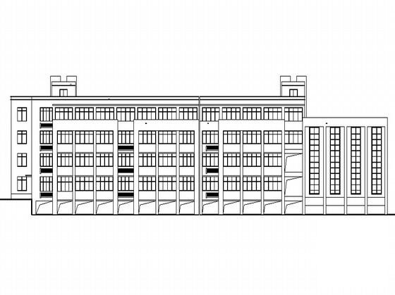 电视大学学校新区教学楼建筑施工CAD图纸（高16米） - 1