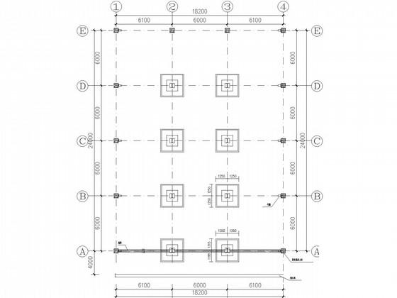 3层独立基础钢框架仓库结构CAD施工图纸（7度抗震）(平面布置图) - 2