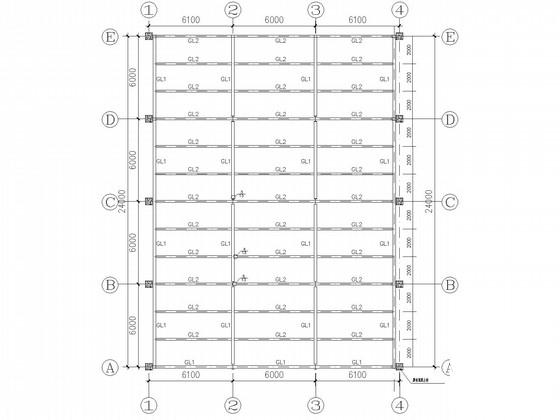 3层独立基础钢框架仓库结构CAD施工图纸（7度抗震）(平面布置图) - 3