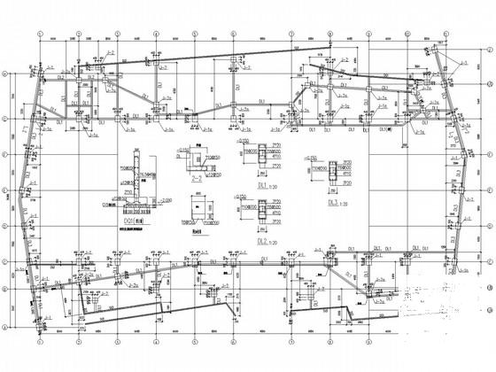 单层钢框架小展厅结构CAD施工图纸（独立基础）(平面布置图) - 2