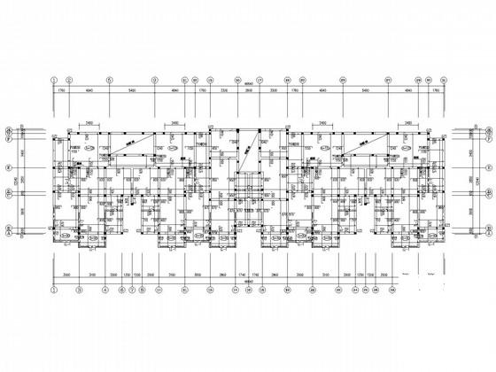 6层条形基础砌体公租房结构CAD施工图纸(平面布置图) - 2