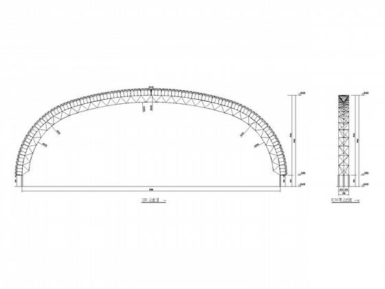 空间管桁架车间钢结构CAD施工图纸（6度抗震）(平面布置图) - 1