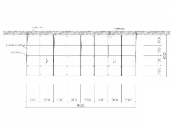 悬挑6米单层雨篷结构CAD施工图纸(平面布置图) - 1
