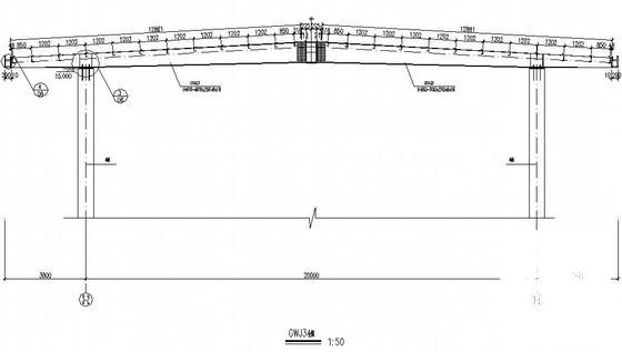 圆形门式刚架钢结构厂房结构CAD施工图纸（6度抗震） - 3