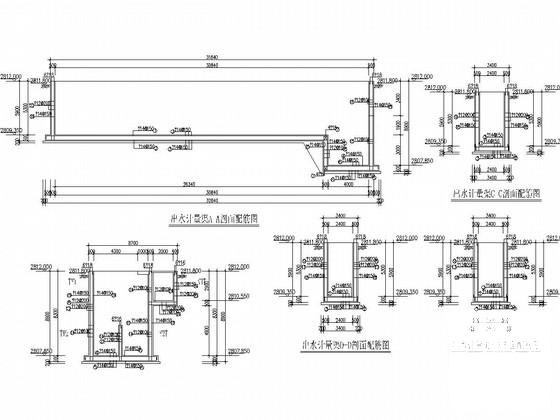 污水处理厂出水计量渠结构CAD施工图纸（8度抗震） - 3