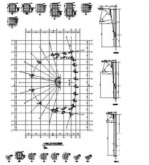 3层框架体育馆结构CAD施工图纸 - 1