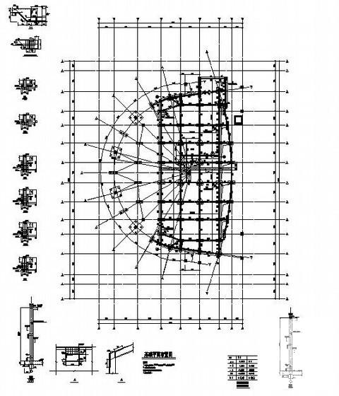3层框架体育馆结构CAD施工图纸 - 2