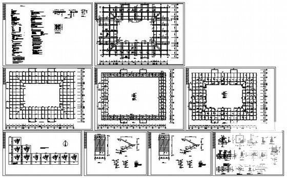 两层框架体育馆建筑施工CAD图纸（7度抗震）(梁配筋图) - 1