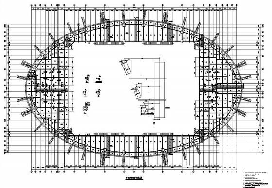 网架结构高校体育馆建筑CAD施工图纸 - 2