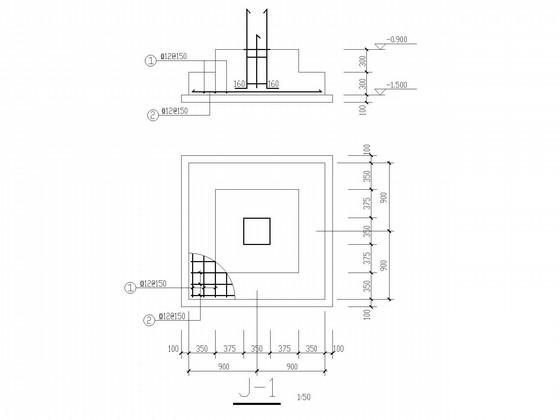 单层框架结构体育场看台建筑施工CAD图纸（独立基础） - 3
