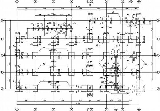 独立基础钢框架结构综合市场结构设计CAD施工图纸(平面布置图) - 3