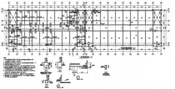 丰宁县5层砌体结构中学宿舍建筑施工CAD图纸(基础平面布置) - 2