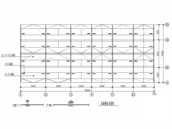 单层钢结构古建筑会议室结构CAD施工图纸 - 4