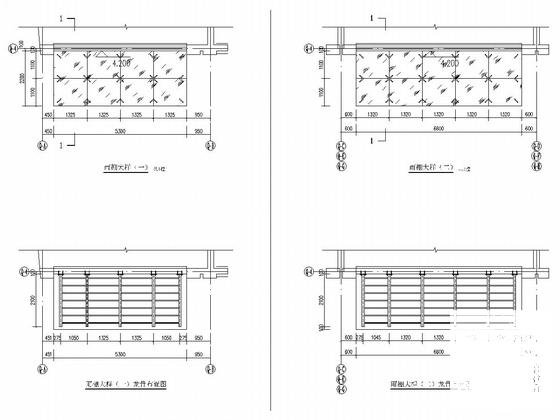 5层框架结构商业办公楼玻璃幕墙CAD施工图纸（车道雨棚玻璃雨棚）(公共建筑节能设计) - 5