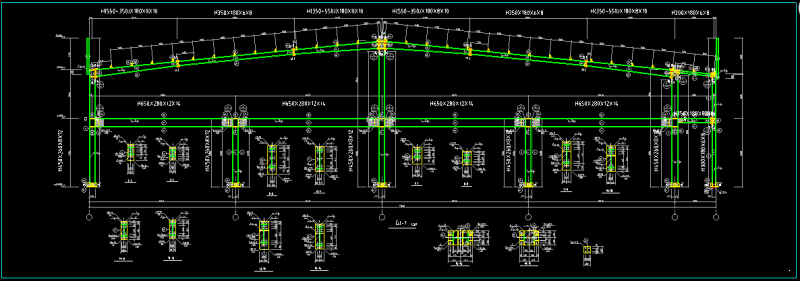 门式刚架带夹层结构2层厂房建筑结构CAD施工图纸 - 2