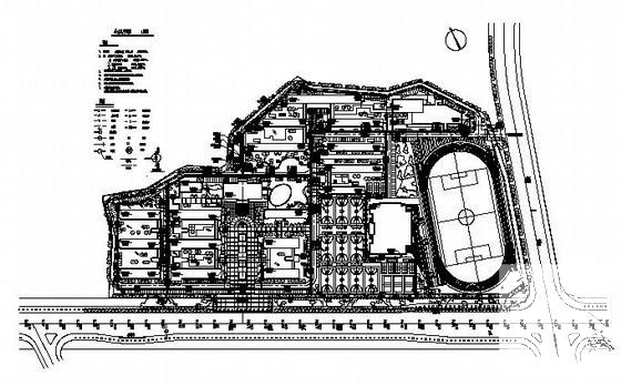 5层中学给排水CAD施工图纸（总平面图纸电教楼）(建筑面积) - 1