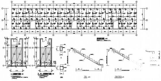 6层桩基础框架装配住宅楼结构CAD施工图纸(平面布置图) - 3