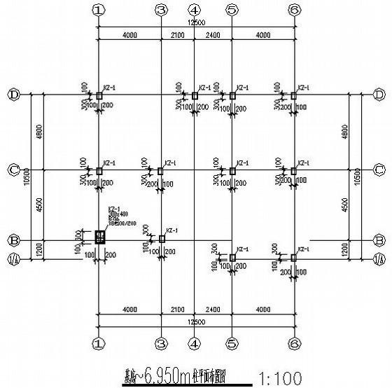 两层框架剪力墙小别墅结构CAD施工图纸（独立基础） - 1