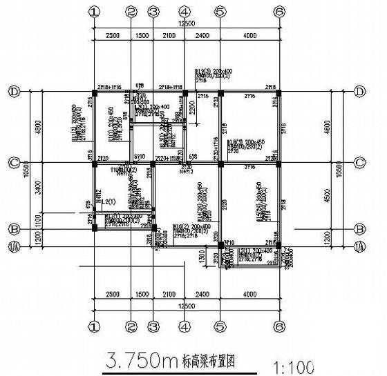 两层框架剪力墙小别墅结构CAD施工图纸（独立基础） - 2