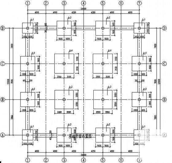 两层框架结构别墅结构CAD施工图纸（7度抗震）(平面布置图) - 3
