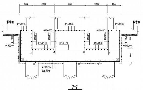 大底盘框剪结构地下室CAD施工图纸（筏形基础） - 3