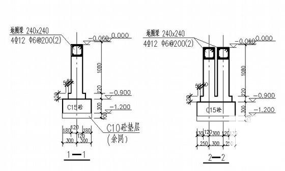 5层条形基础底框安置住宅楼结构CAD施工图纸（6度抗震） - 3