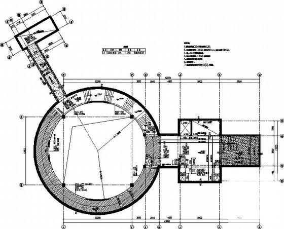 两层混合结构寺庙展览馆结构CAD施工图纸 - 1