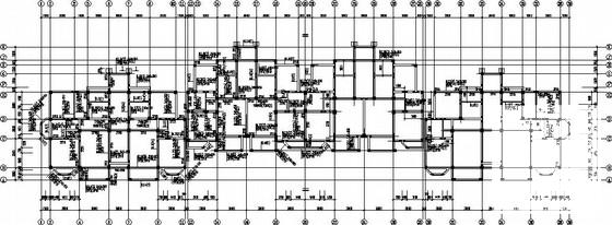 4栋独立基础联排高档别墅结构CAD施工图纸(平面布置图) - 1