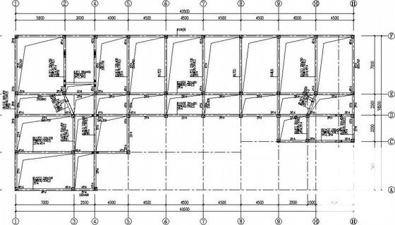 气象站独立基础框架结构办公楼结构设计CAD施工图纸(平面布置图) - 1