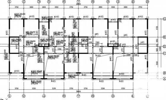 框架结构老年社区结构设计CAD施工图纸(基础平面布置) - 2