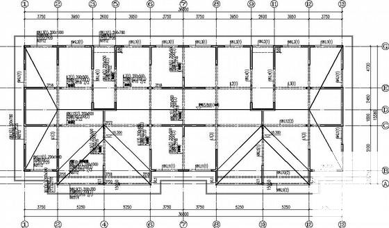 框架结构老年社区结构设计CAD施工图纸(基础平面布置) - 3