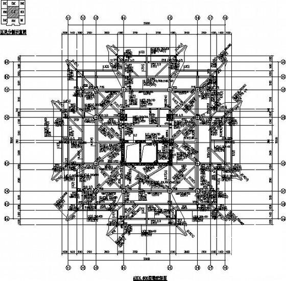 大型框架结构商业区结构设计CAD施工图纸(A~I区) - 1