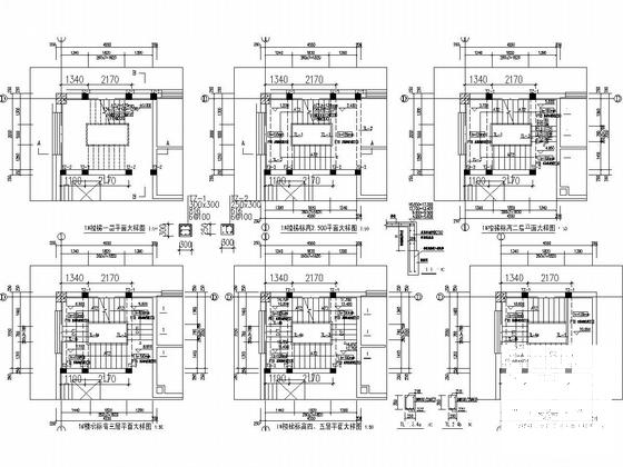 5层框架结构金融楼结构设计CAD施工图纸 - 5