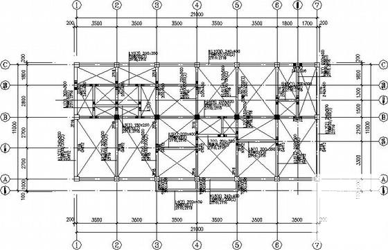 3层框架结构宿舍楼结构CAD施工图纸（7度抗震） - 2