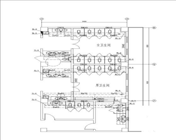 5层中学实验楼给排水CAD施工图纸 - 5