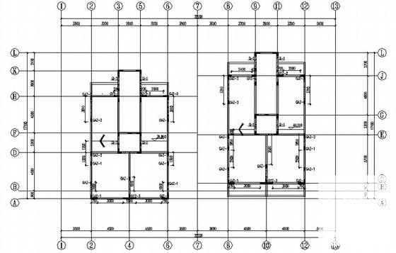12层框架剪力墙住宅楼结构CAD施工图纸（条形基础） - 1