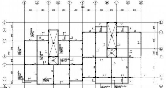 12层框架剪力墙住宅楼结构CAD施工图纸（条形基础） - 2