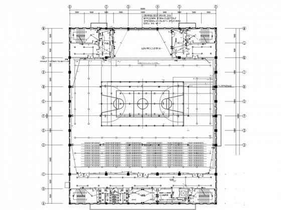 两层中学体育馆水电CAD施工图纸（虹吸雨水） - 1