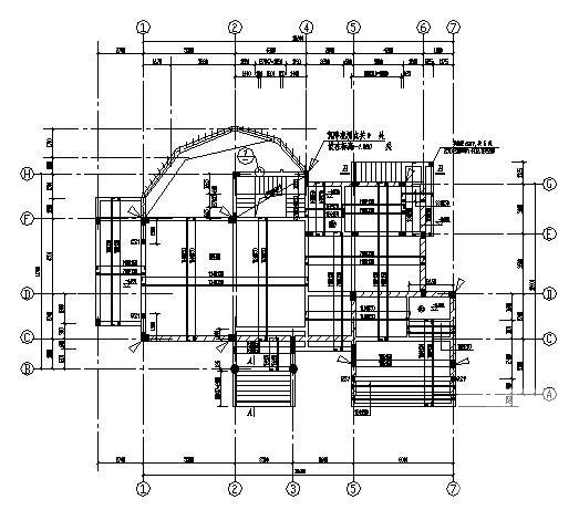 地上3层地下1层框架别墅结构CAD施工图纸（6度抗震） - 1
