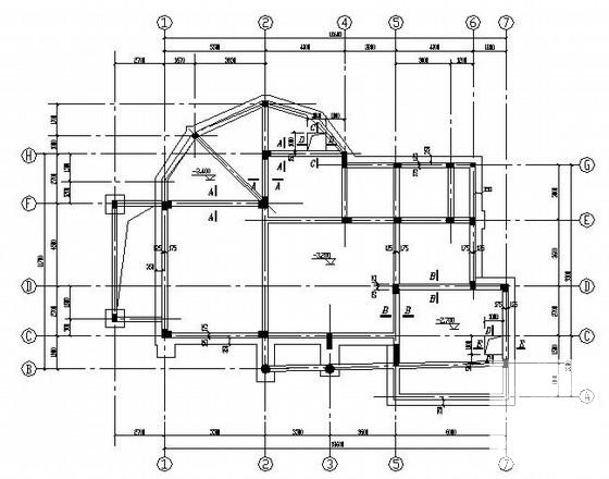 地上3层地下1层框架别墅结构CAD施工图纸（6度抗震） - 3