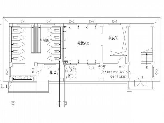 两层中学生活用房给排水电气CAD施工图纸 - 1