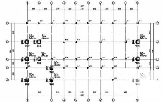 3层独立基础框架结构校舍结构CAD施工图纸（6度抗震）(梁平法配筋图) - 1