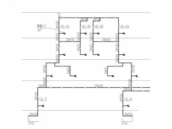 中学5层综合馆给排水消防CAD施工图纸（甲级设计院）(卫生间大样图) - 4