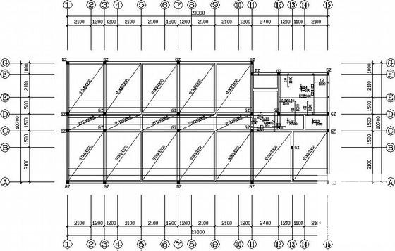 4层条形基础砖混办公楼结构CAD施工图纸（6度抗震） - 2