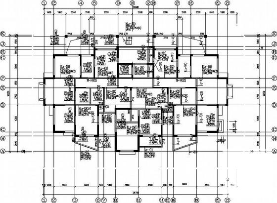 小高层剪力墙住宅楼结构设计CAD施工图纸(梁平法配筋图) - 3