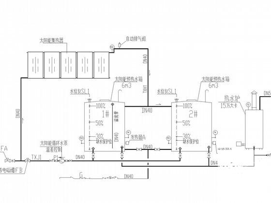 6层中学教职工周转房给排水CAD施工图纸（太阳能系统） - 4