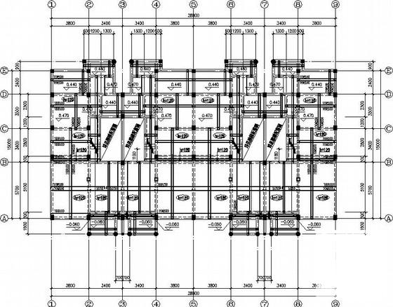 3层独立基础框架结构别墅结构CAD施工图纸（6度抗震）(楼梯配筋图) - 1