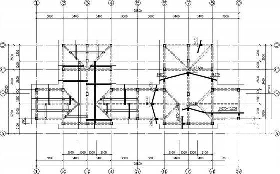3层独立基础框架结构别墅结构CAD施工图纸（6度抗震）(楼梯配筋图) - 2