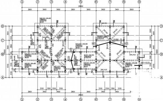 3层独立基础框架结构别墅结构CAD施工图纸（6度抗震）(楼梯配筋图) - 3