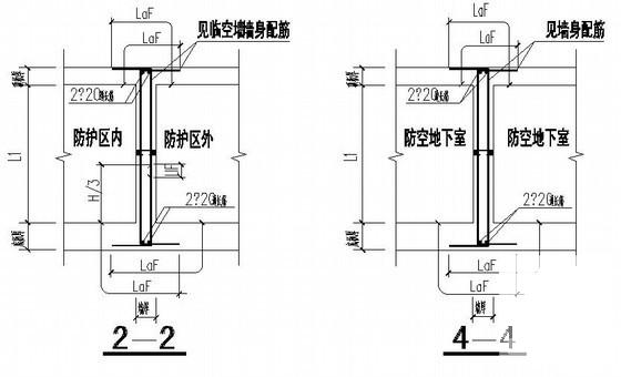 独立基础农贸市场人防地下室结构CAD施工图纸 - 2